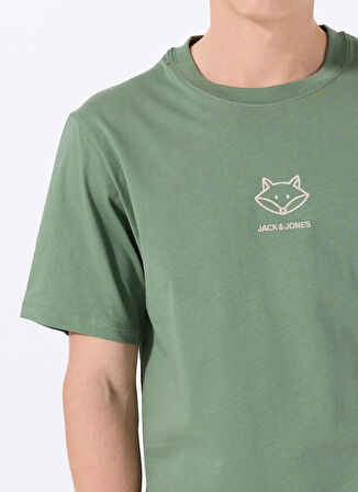 Jack & Jones Bisiklet Yaka Koyu Yeşil Erkek T-Shirt 12288517_JORANIMAL TEE SS CREW NECK