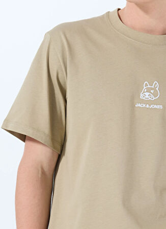 Jack & Jones Bisiklet Yaka Bej Erkek T-Shirt 12288517_JORANIMAL TEE SS CREW NECK