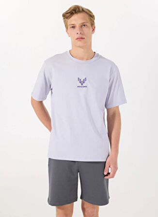 Jack & Jones Bisiklet Yaka Açık Mor Erkek T-Shirt 12288517_JORANIMAL TEE SS CREW NECK
