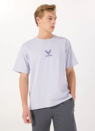 Jack & Jones Bisiklet Yaka Açık Mor Erkek T-Shirt 12288517_JORANIMAL TEE SS CREW NECK