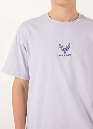 Jack & Jones Bisiklet Yaka Açık Mor Erkek T-Shirt 12288517_JORANIMAL TEE SS CREW NECK