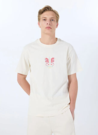 Jack & Jones Bisiklet Yaka Beyaz Erkek T-Shirt 12288568_JORDRAGON TEE SS CREW NECK