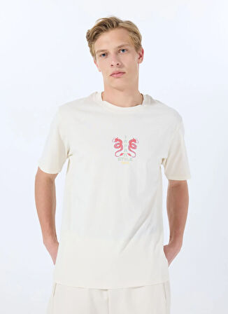 Jack & Jones Bisiklet Yaka Beyaz Erkek T-Shirt 12288568_JORDRAGON TEE SS CREW NECK