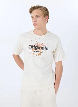 Jack & Jones Bisiklet Yaka Beyaz Erkek T-Shirt 12288515_JORSPLASH TEE SS CREW NECK