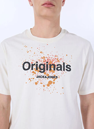 Jack & Jones Bisiklet Yaka Beyaz Erkek T-Shirt 12288515_JORSPLASH TEE SS CREW NECK