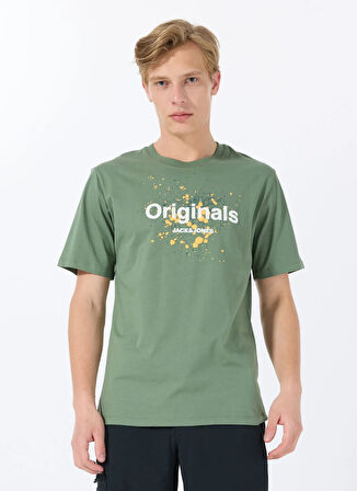 Jack & Jones Bisiklet Yaka Koyu Yeşil Erkek T-Shirt 12288515_JORSPLASH TEE SS CREW NECK