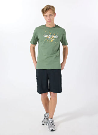 Jack & Jones Bisiklet Yaka Koyu Yeşil Erkek T-Shirt 12288515_JORSPLASH TEE SS CREW NECK