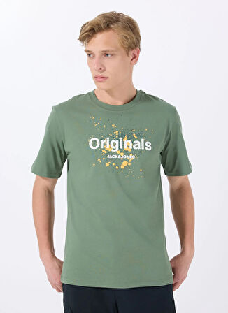 Jack & Jones Bisiklet Yaka Koyu Yeşil Erkek T-Shirt 12288515_JORSPLASH TEE SS CREW NECK