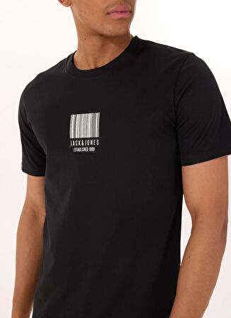 Jack & Jones Bisiklet Yaka Siyah Erkek T-Shirt 12288570_JCOBARCODE TEE SS CREW NEC