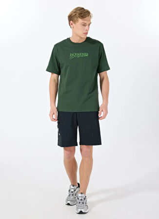 Jack & Jones Bisiklet Yaka Koyu Yeşil Erkek T-Shirt 12288567_JORBRAND TEE SS CREW NECK