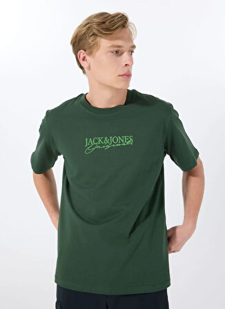 Jack & Jones Bisiklet Yaka Koyu Yeşil Erkek T-Shirt 12288567_JORBRAND TEE SS CREW NECK