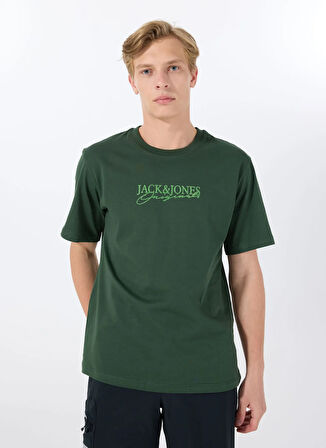 Jack & Jones Bisiklet Yaka Koyu Yeşil Erkek T-Shirt 12288567_JORBRAND TEE SS CREW NECK