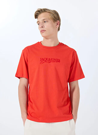 Jack & Jones Bisiklet Yaka Kırmızı Erkek T-Shirt 12288567_JORBRAND TEE SS CREW NECK