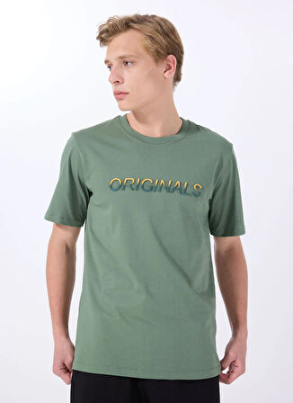 Jack & Jones Bisiklet Yaka Koyu Yeşil Erkek T-Shirt 12288566_JORX90 TEE SS CREW NECK BS