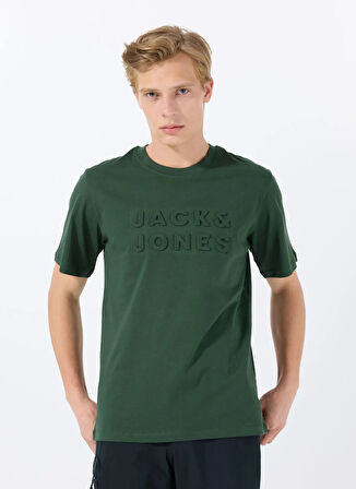 Jack & Jones Bisiklet Yaka Koyu Yeşil Erkek T-Shirt 12288523_JPRBLUPACER TEE SS CREW NE