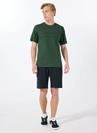 Jack & Jones Bisiklet Yaka Koyu Yeşil Erkek T-Shirt 12288523_JPRBLUPACER TEE SS CREW NE
