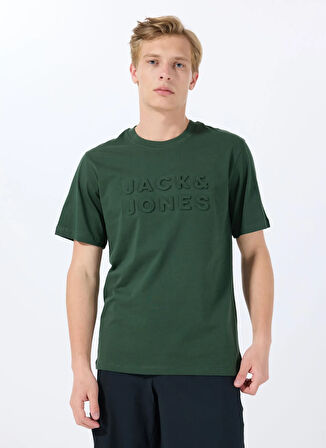 Jack & Jones Bisiklet Yaka Koyu Yeşil Erkek T-Shirt 12288523_JPRBLUPACER TEE SS CREW NE