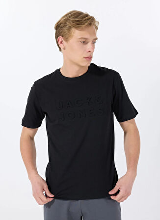 Jack & Jones Bisiklet Yaka Siyah Erkek T-Shirt 12288523_JPRBLUPACER TEE SS CREW NE