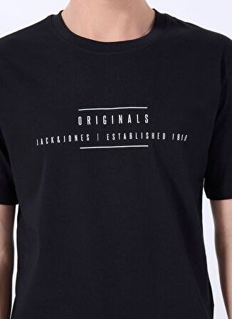 Jack & Jones Bisiklet Yaka Siyah Erkek T-Shirt 12288375_JORREMINDER TEE SS CREW NE