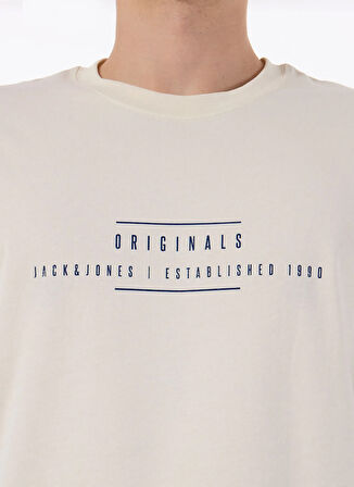 Jack & Jones Bisiklet Yaka Beyaz Erkek T-Shirt 12288375_JORREMINDER TEE SS CREW NE