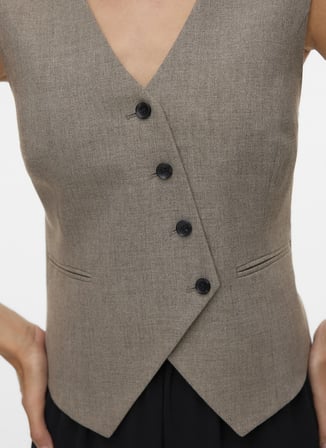 Vero Moda Vizon Kadın V Yaka Yelek 10341274-171210 TCX