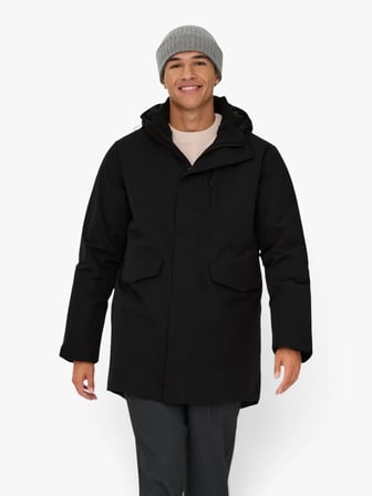 ONSENRICO WATERPROOF STRETCH PARKA NOOS Erkek Siyah Mont - 22037057