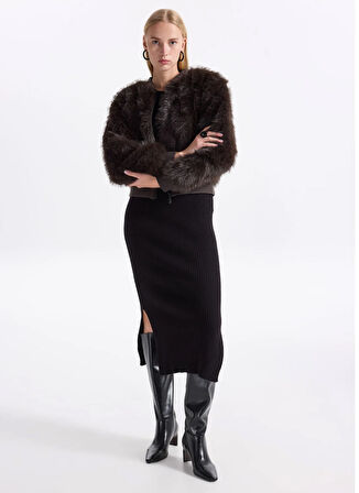 Only Antrasit Kadın Mont ONLMANNY FAUX FUR BOMBER CC OTW