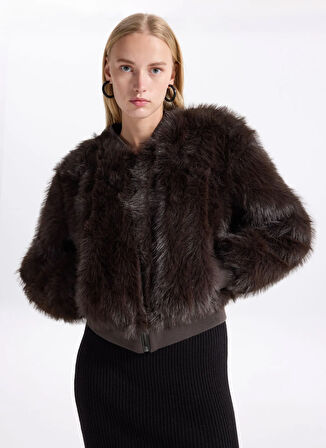 Only Antrasit Kadın Mont ONLMANNY FAUX FUR BOMBER CC OTW