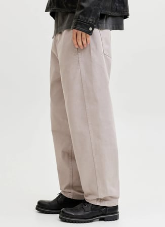 Jack & Jones Gri Erkek Geniş Fit Chino Pantolon 12292206 JPSTEVAN JETT CHINO LN