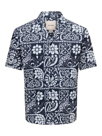 Only & Sons Onswhite Resort Reg SS Shirt Erkek Gömlek Mavi (22037244)