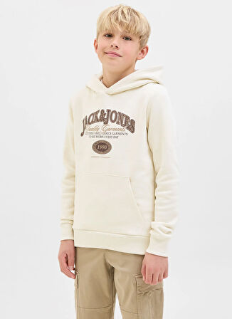 Jack & Jones Baskılı Erkek Çocuk Krem Sweatshırt 12289751