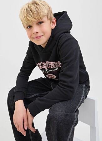 Jack & Jones Baskılı Erkek Çocuk Siyah Sweatshırt 12289751