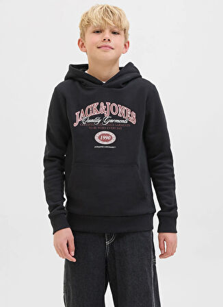 Jack & Jones Baskılı Erkek Çocuk Siyah Sweatshırt 12289751