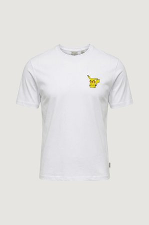 Only & Sons Erkek Lisanslı Pokemon Nakış Pikachu T-shirt-22037659