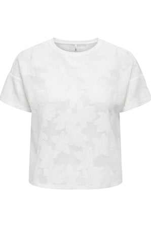 Only ONLMIRABELLA Kadın Dantel Detaylı Kısa Kollu O-Neck T-Shirt 