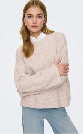 ONLY KADIN ONLSIMONI L/S O-NECK BEJ KAZAK - 15368976