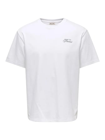 Only & Sons Onscaspian Airflex Process Boxy SS Tee Erkek T-Shirt Beyaz (22037486)