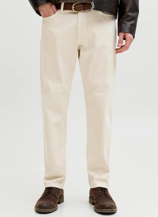 Jack & Jones Ekru Erkek Relaxed Denim Pantolon 12289530 JJICHRIS JJORIGINAL SQ 813
