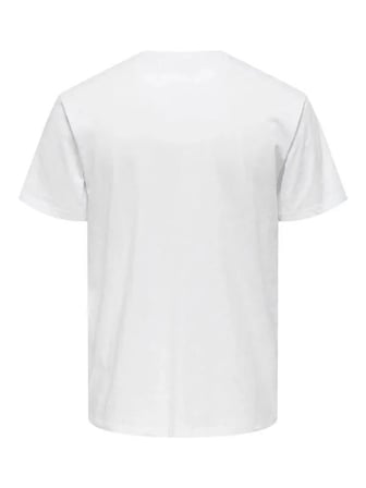 Only & Sons OnsPerry Life Reg Leaf SS Pocket Tee Erkek Tişört Açık Beyaz (22025286)