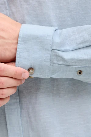 Jack & Jones JJESUMMER Linen Blend Erkek Keten Karışımlı Uzun Kollu Gömlek Yazlık 