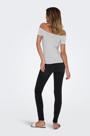 Only Onlluca Regular Fit Madonna Yaka T Shirt Bayan T SHİRT 15369909 GRİ