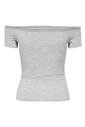 Only Onlluca Regular Fit Madonna Yaka T Shirt Bayan T SHİRT 15369909 GRİ