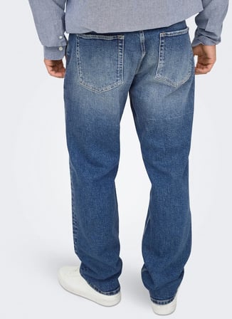 Only & Sons Lacivert Erkek Taşlamalı Denim Pantolon 22036639 ONSEDGE DMB 6639 DOT DNM