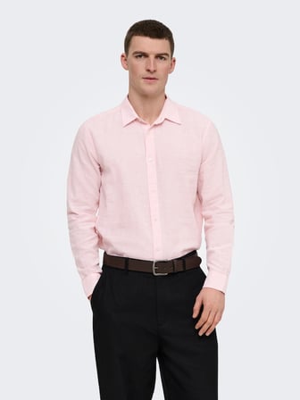ONSCAIDEN LIFE LS SOLID LINEN BLEND NOOS Erkek Kırmızı Gömlek - 22012321
