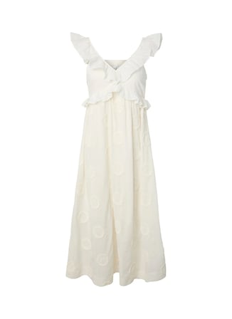 Yas Beyaz Kadın V Normal Elbise YASNAMA SL LONG DRESS