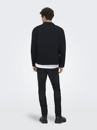 ONSWILL 0292 LOOSE OVERSHIRT Erkek Siyah Gömlek - 22036352