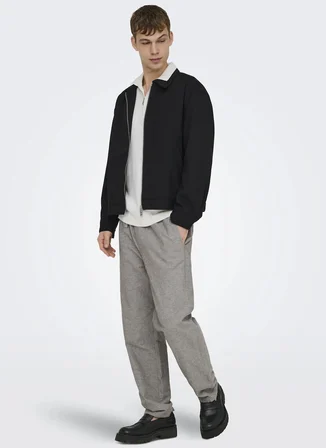 Only & Sons Lastikli Bel Rahat Açık Kahve Erkek Chino Pantolon 22028267 ONSSINUS LOOSE LIN PNT NOS