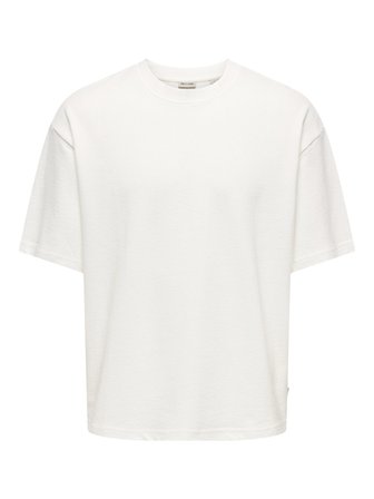 ONSLENNY OVZ SS STRCT TEE NOOS Erkek Beyaz T-Shirt - 22036392