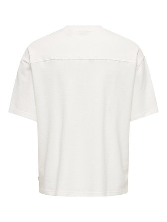 ONSLENNY OVZ SS STRCT TEE NOOS Erkek Beyaz T-Shirt - 22036392