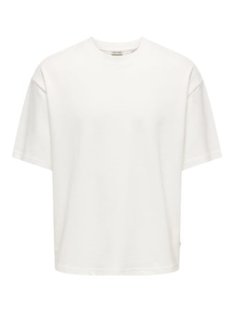 ONSLENNY OVZ SS STRCT TEE NOOS Erkek Beyaz T-Shirt - 22036392